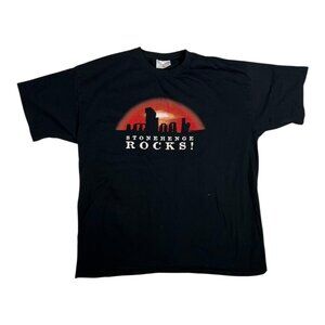 Stonehenge Rocks Shirt Mens 2XL Black Graphic T-Shirt Tee English Heritage